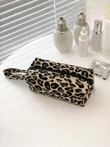 New Zebra Leopard Print Highly Attractive Makeup Bag, Multi-Functional Large Capacity Storage Bag, Portable Travel Handbag, Pencil Case, Handheld Makeup Bag - Multicolor - View 14