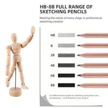 11-Piece Manikin Sketch Set, Adjustable Wooden Figure With Graphite Pencils, Charcoal Sticks & Blending Tools, Ideal For Anatomy, Gesture & Proportion Practice, Perfect For Artists, Students & Hobbyists - Sets - View 12