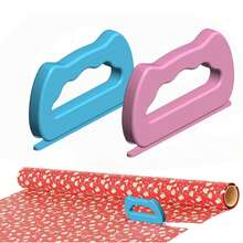1 pieza, Cortador de papel de regalo de doble extremo, Cortador deslizante de papel de regalo para envolver, Herramienta de corte de papel para Navidad, días festivos y cumpleaños - Multicolor - Ver 1