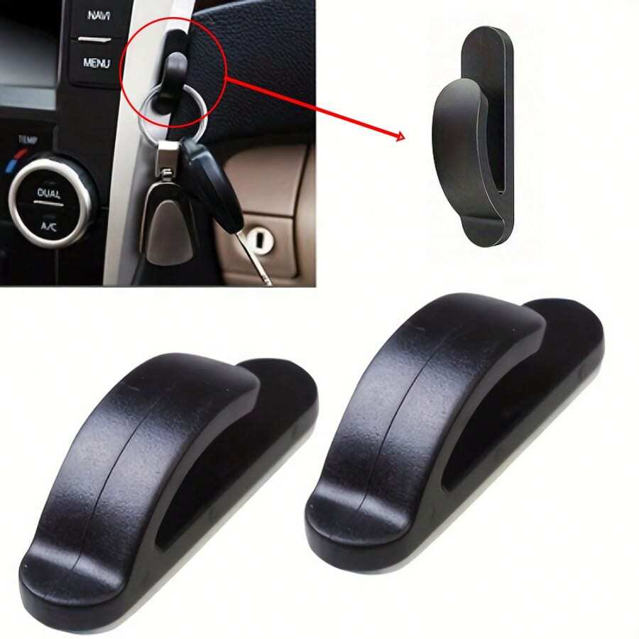 Black Self-Adhesive Hooks For Cars And Trucks - Convenient In-Car Bag And Handbag Storage Hooks