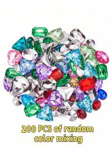 Mixed Acrylic Rhinestones 50/100/200pcs/Bag Round Heart Teardrop Octagon Oval Decor Clothes Bags Gift Christmas Easter Valentine Thanksgiving - Multicolor - View 10