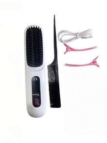 OBOVAY 4/1pc Women's Wireless Straightening Hair Brush Set, Portable USB Rechargeable, Negative Ion Hot Air Brush, Anti-Scald Design, 3 Temperature Settings, 30s Fast Heating, Suitable For All Hair Types, Travel Convenient, Best Christmas Gift - Multiple Styles - View 15