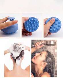 1pc Gentle Silicone Scalp Massage Brush, Wet & Dry Use Shampoo Tool For Deep Cleaning And Relaxing Your Scalp, Scalp Care Accessory Suitable For All Men And Women's Personal Care - Multicolor - View 3