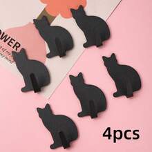 4pcs Pink Cat Wall Hooks - Easy To Install, Suitable For Room, Bedroom, Living Room, Office - Can Store Keys, Coats, Towels, Jewelry, Butterfly Bedroom Decor, Room Jewelry Storage Rack, Fashionable Storage Solution, Elegant Design - Multicolor - View 9