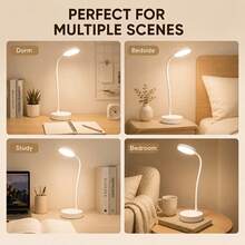 1pc USB Powered LED Touch Sensor Eye-Care Desk Lamp, Brightness Adjustable From 30% To 100%, Three-Level Color Temperature Modes, Suitable For Studying, Reading, Office Use, Bedside Night Light, And Home Lighting, Reading Lamp Illumination - White - View 9