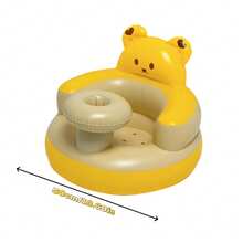 Kursi Bayi Tiup dengan Pompa Udara dan Baki Terintegrasi, Kursi Lantai Portabel untuk Bayi Usia 3-36 Bulan, Membantu Bayi Belajar Duduk, Cocok untuk di Rumah, Perjalanan, dan Berkemah - Kuning - View 3