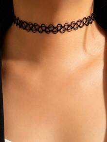 1pc Sexy Gothic Punk Style Rivet Spiked Choker Necklace, Suitable For Men And Women, Holiday Party, Gathering, Daily Wear, Exquisite Halloween Gift - Multicolor - View 5
