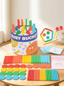 Multifunctional Rainbow Stick Sorting Educational Bucket, Graphic Puzzle Card Matching And Stick Throwing Sorting Game, Color Recognition And Number Enlightenment, Hand-Eye Coordination Training, Home Early Education And Classroom Teaching Tool, Birthday And Holiday Gift For Boys And Girls Children - Multicolor - View 7