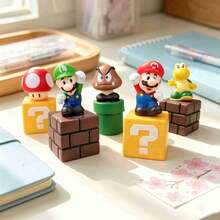 SUPER MARIO BROS. 1set/5pcs نماذج شخصيات S-Uper، زينة مكتبية أنمي فاخرة، هدية احتفالية مميزة للأقارب والأصدقاء (نمط عشوائي) - متعدد الألوان - مشاهدة 3