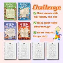Age-Graded Sudoku Game Spiral Puzzle Notebooks, Ages 3-6, 6-9, 9-12 & 12+, Beginner To Challenge Number Logic, Focus, Critical Thinking, Problem Solving, Screen-Free Brain Games For Home Classroom Travel - Age-graded Sudoku Game - View 3
