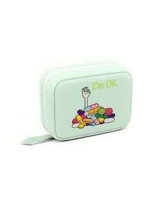 Pill Organizer Box Set, I'm OK Print Pill Organizer Bag, 7-Day Large Capacity Pill Storage Box With 2 Compartments Per Day, Multi-Layer Medication Storage Bag, 14 Colorful Compartments, Reusable Travel Medication Storage Bag, Suitable For Supplements And Small Daily Items, Ideal For Health-Conscious And On-The-Go Users, Essential Medical Accessory, Dormitory Necessity, Back To School Essential, Teacher's Day Gift, Back To School Gift - Multicolor - View 16
