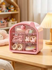 1 Pink House-Shaped Storage Box For Kids' Rooms Or Nurseries - Multicolor - View 4