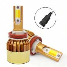 2 buah Lampu Depan LED Mobil Dua Warna Kuning dan Putih H1 H7 H11 H4 Lampu Jauh dan Dekat Terintegrasi - C6 - View 12