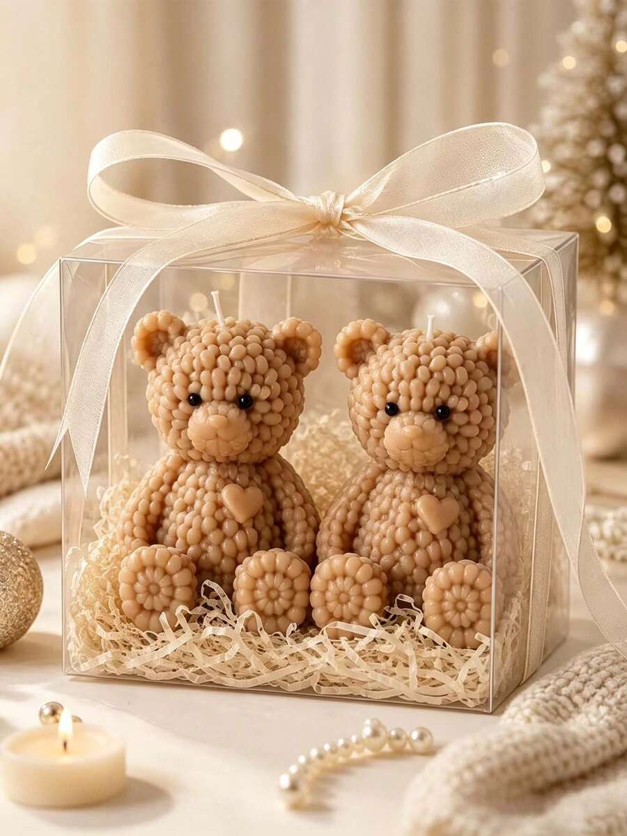1pc DIY Mini Bear Silicone Mold, Suitable For Candles, Soap, Epoxy Resin Crafts - Reusable Soft Detachable Bear-Shaped Mold For Resin Casting, Wax Mold, Soap Making And Craft Making - Bear Mold - View 1