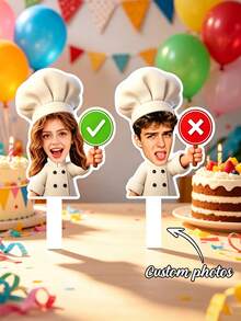 Custom Party Photo Props, Custom Photo, Personalized Gestures, "Yes√" "No*", Party Props, Creative Props, Custom Gifts, Party Gifts - Multicolor - View 1