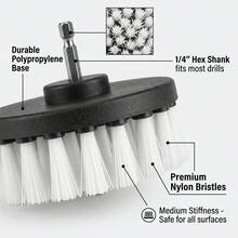4pcs 4-Inch Soft Drill Brush Attachments | Multi-Purpose Electric Scrubber For Carpet, Leather, Glass & Car Tires - A - View 7