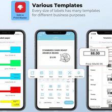 Impresora de etiquetas inalámbrica Phomemo M110 - Creador de etiquetas portátil de 203 ppp, adecuado para pequeñas empresas, oficinas, tiendas - Compatible con iOS/Android y PC - Adecuado para etiquetas de código de barras, precio, logística, dirección y ropa - Azul - Ver 3