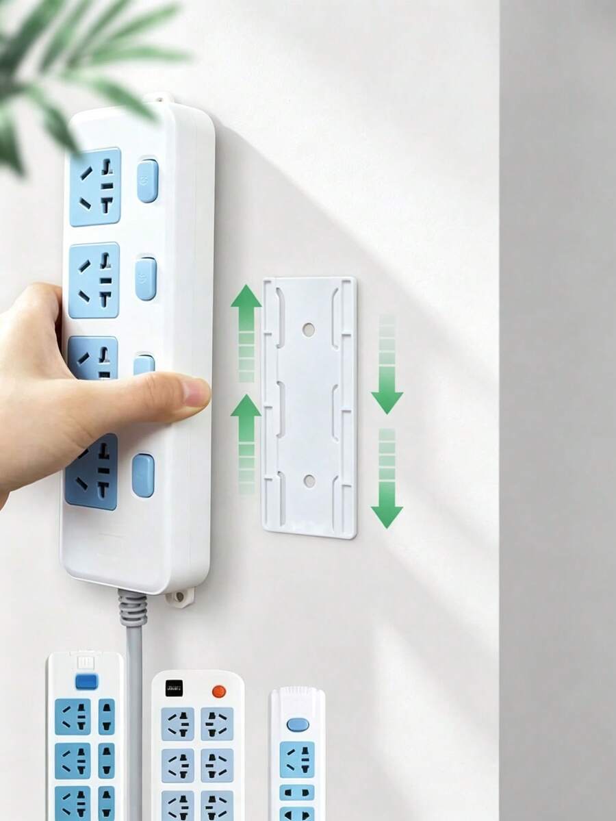 Dudukan Stopkontak Perekat Mandiri, Pelindung Lonjakan Arus yang Dapat Dilepas dan Dipasang di Dinding Tanpa Bor, Pengatur Stopkontak Plastik yang Dapat Dilepas untuk Rumah, Kantor, Kamar Mandi, 1/5/10 buah - Berbagai gaya - View 1