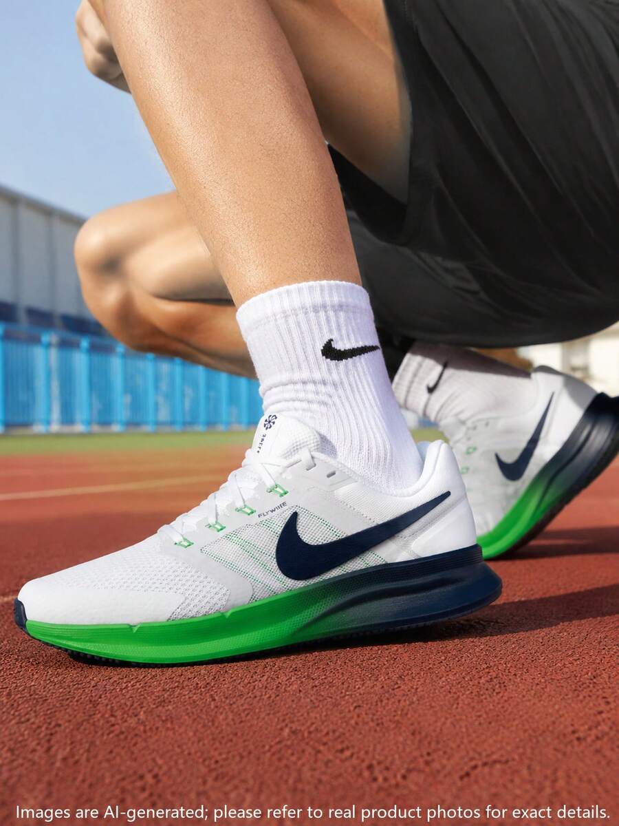 Men's Running Shoes NIKE RUN SWIFT 3 Daily Outdoor Breathable Mesh Casual Sports Running Shoes DR2695-124 - White/Green/Black - View 1
