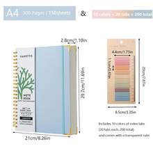 A4 Coil Notebook With Extra Thick 110gsm Paper, 300 Pages(150sheets), Available In 4 Colors, Featuring Built-In Storage Pouch For Superior Comfort. Also Known As Coil Notebook, Spiral Notebook, Wirebound Journal - Multicolor - View 20