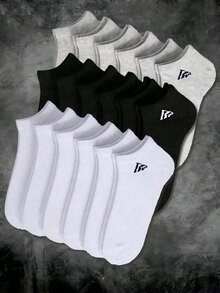 1/5/10/15/20/30 Pairs Unisex Sports Socks, White/Black/Grey Short Socks, Invisible Socks, Minimalist Fashion, Suitable For Daily Casual Wear, Random Color Style - Multicolor - View 1