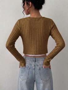 Women Cardigans - Olive Green - View 3