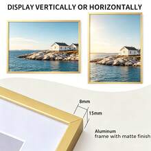 Mosearon 3pcs/2pcs/1pc Aluminum Alloy Minimalist Photo Frame 30x40cm, A3 A4 Classic Metal Photo Frame, A4 Certificate Frame, High-Quality Metal Brushed Texture, High-Resolution Organic Glass, Vertical And Horizontal Display - 0815 Flat Aluminum Alloy - View 2