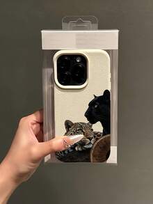 1件 白色兩棲豹紋個性化極簡全包覆 TPU 防震手機殼，適用於 Apple 18 17 16 15 14 13 12 11 Pro Max Air 及系列 - 彩色 - 查看 4