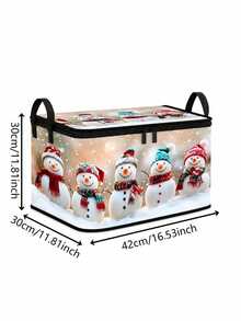 Christmas Tree Print Storage Box With Zipper And Handle, Christmas Decoration Organizer Storage Container, Suitable For Home, Closet, Bedroom Decoration - Multicolor - View 4