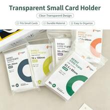 1/3pcs Transparent Small Card Sleeves, 56x87/63.5x88cm, PP Material, Minimalist Portable, Suitable For Celebrity Album Cards, Photo Collection, ID Card Storage, Bank Card, School Card Holder, Document Sleeve, Christmas Collection Gift - Multi-color - View 1