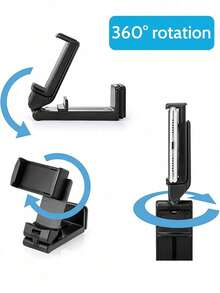 1/2pcs Adjustable Airplane Phone Holder 360° Rotating Phone Stand, Suitable For Travel, Fits Tray Table, Hands-Free Viewing Stand, Applicable For Airplane, Car, Office And Home, Foldable Phone Accessory - Multicolor - View 6