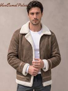 Vancamel Pulse Men's Outdoor Sports Jacket, Fleece Fashion Casual Zip-Up Jacket - Coffee Brown - View 4