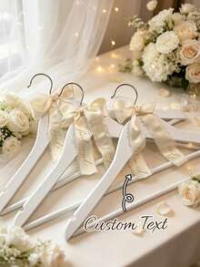 Personalized Wedding Ribbon, Personalized Silk Satin Ribbon Wedding Hanger Bow, Personalized Satin Bow Name Tag, Customized Dress Name Tag - Multicolor - View 3