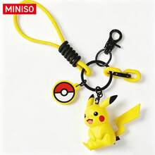 MINISO Pokemon 皮卡丘 & 耿鬼包包掛飾鑰匙圈，附寶可球掛飾手腕帶，適用於手提包、背包、鑰匙，生日聖誕禮物 - 款式 1 - 查看 5
