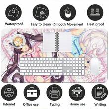 1pc Leather Desk Mat Anime Cute Kawaii Girl Mouse Pad For Office Gaming And Keyboards Non-Slip Large Waterproof Oil Stain Resistance Leather Mousepad - View 5