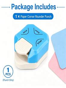 3-In-1 Paper Corner Punch, R4/R7/R10mm Corner Cutter With Waste Collection, Multiple Colors Available, Suitable For Scrapbooking, Card Making, Photos, Bookmarks And Paper Crafts - Multicolor - View 2