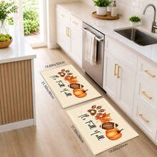 1pc, Autumn Theme Pattern Printed Faux Cashmere Kitchen Mat, Absorbent Kitchen Floor Mat, Kitchen Rug, Long Runner Mat, Sink Front Mat, Suitable For Kitchen, Bathroom, Entryway, Hallway, Laundry Room And Home Decor - Multicolor - View 11