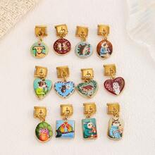 1/3/5pcs Italian Style Charm Modular Bracelet Animal Series, Jewelry DIY Free Matching Pendant Bracelet Making Holiday Gift Versatile Daily - Multicolor - View 3
