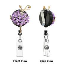 1PC Rhinestone Retractable Badge Reel Keychain, Adjustable Length, Hard Shell ID Holder Clip For Bus Card, ID Card, Work Badge, Student ID, Exhibition Pass, Event Party ID Card Holder - Ballet Girl - View 12