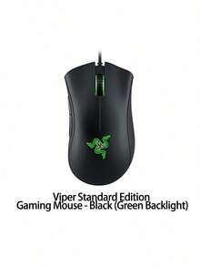 RAZER DeathAdderEssential, sebuah mouse gaming berkabel yang menampilkan desain ergonomis dan ringan, sakelar mikro mekanis, efek pencahayaan RGB, pelacakan optik presisi tinggi, dan kabel paracord ultra-lembut. - View 3