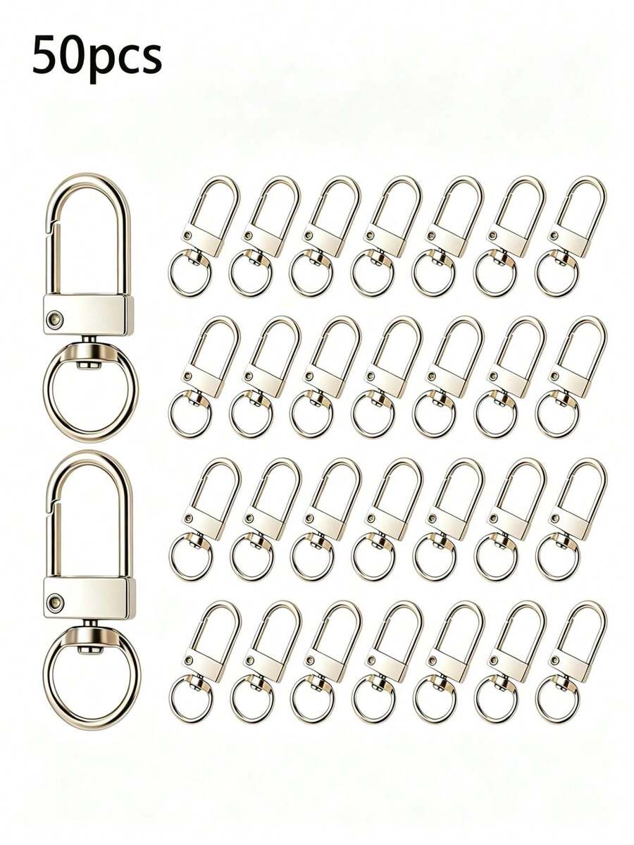 10/20/30/50pcs Zinc Alloy Rotating Lobster Clasp Key Ring Metal Spring Swivel Hook, For Making Keychains, Handmade Lanyards, Bag Accessories, Key Chain Connectors And Jewelry Making DIY Keychain Accessories