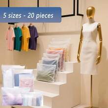 10pcs/20pcs Travel Storage Bag Set, Matte Self-Sealing Bags, Reusable And Waterproof Travel & Storage Bags, Suitable For Clothing, Travel Essentials, Etc., Durable Plastic Organizer Bags, 5 Sizes Available - View 4