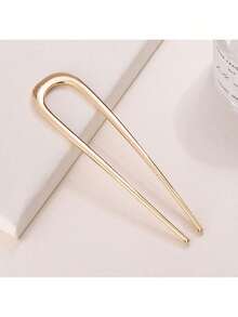 3/2/1pc Large Elegant Gold U-Shaped Metal Hair Clips, Suitable For Thick Long Hair, Hair Clips Hair Sticks - Multicolor - View 14