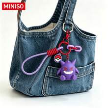 MINISO Pokémon 皮卡丘 & 耿鬼 包包吊飾鑰匙圈，附寶可球吊飾與腕帶，適用於手提包、背包、鑰匙，生日與聖誕禮物 - 款式 2 - 查看 2