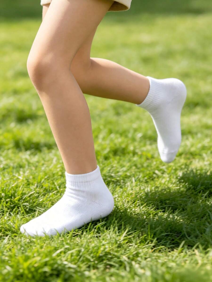 15 Pairs Kids Summer Solid Color Neutral Daily Casual Breathable Invisible Leg Warmers Set