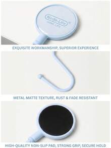 1pc Morandi Color Desktop Hook, No-Glue Traceless Hook, Student Backpack & Bag Hook - Y - View 4