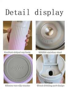 1pc/Set Portable Fashion Stainless Steel 304 Coffee Mug Color-Changing Design Travel Cup Gift - Multicolor - View 6