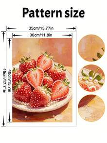 Pearl Painting Is Designed With Strawberry Pattern. DIY Handmade Sticky Diamond Creative Diamond Painting Kit With Tools And Pearl Diamond Bag. It Is A Good Home/Office Decoration, Gift For Craft Lovers, Unframed - A - View 7