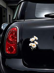 Daisy Flower Car Sticker Artistic Floral Car Decal Window & Trunk Decor Waterproof Sun-Proof Personalized Car Body Sticker - A - View 2