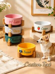 Personalized Ceramic Pet Bowl - Customized Cat And Dog Food Bowl, Custom Design Dog Bowl, Personalized Dog Food Bowl With Name, Dog Gift, Cat Gift, Gift For Dog Lovers - Multicolor - View 3
